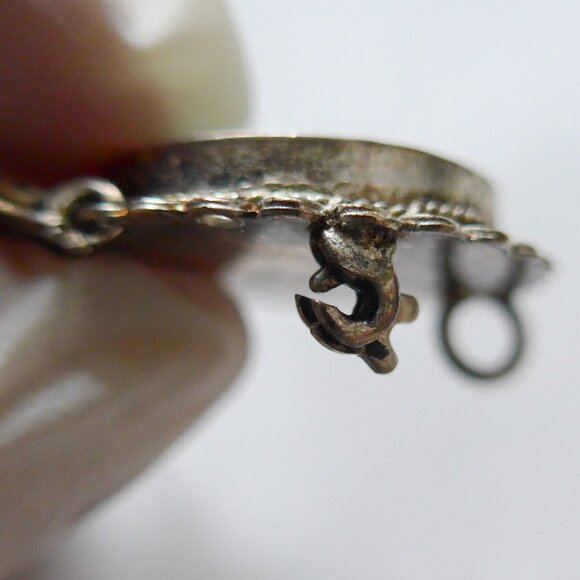 Aldaca Mexico crushed turquoise and sterling silver dangle pin pendant - Picture 9 of 11